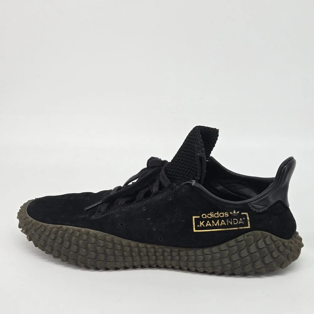 adidas Kamanda 01 Black Gum Suede Terrace Soccer‎ Sneakers Mens Size 8 BD7903